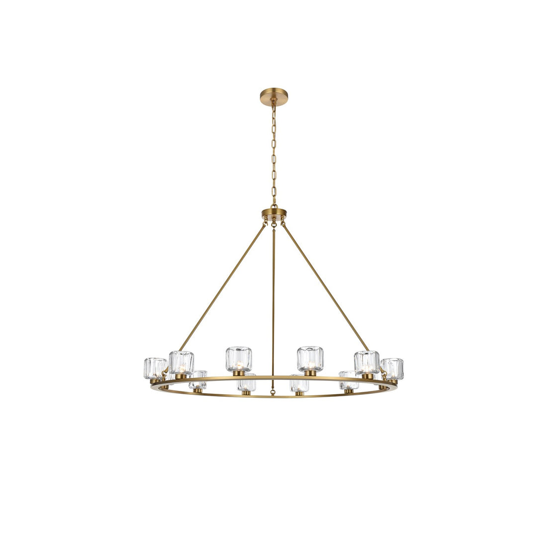 48 Inch Chandelier In Satin Gold by Elegant Lighting