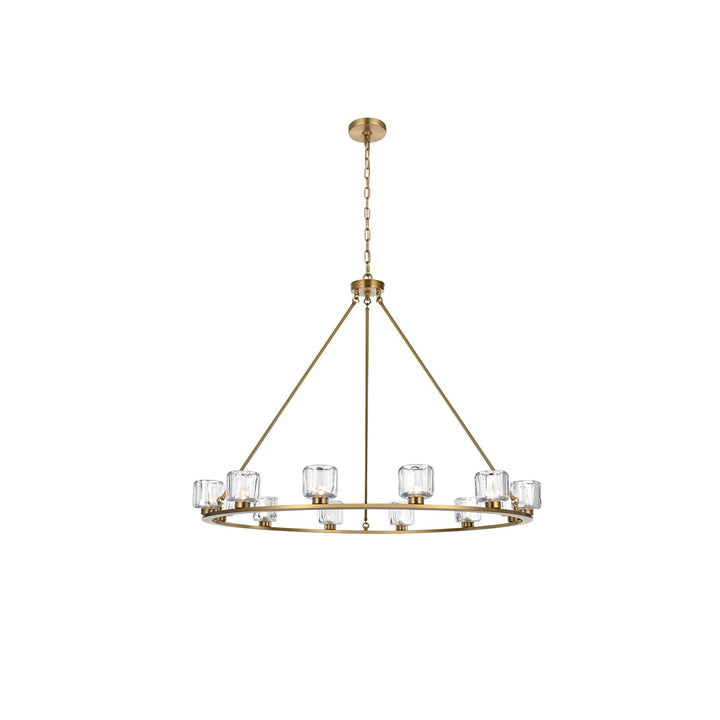 48 Inch Chandelier In Satin Gold by Elegant Lighting