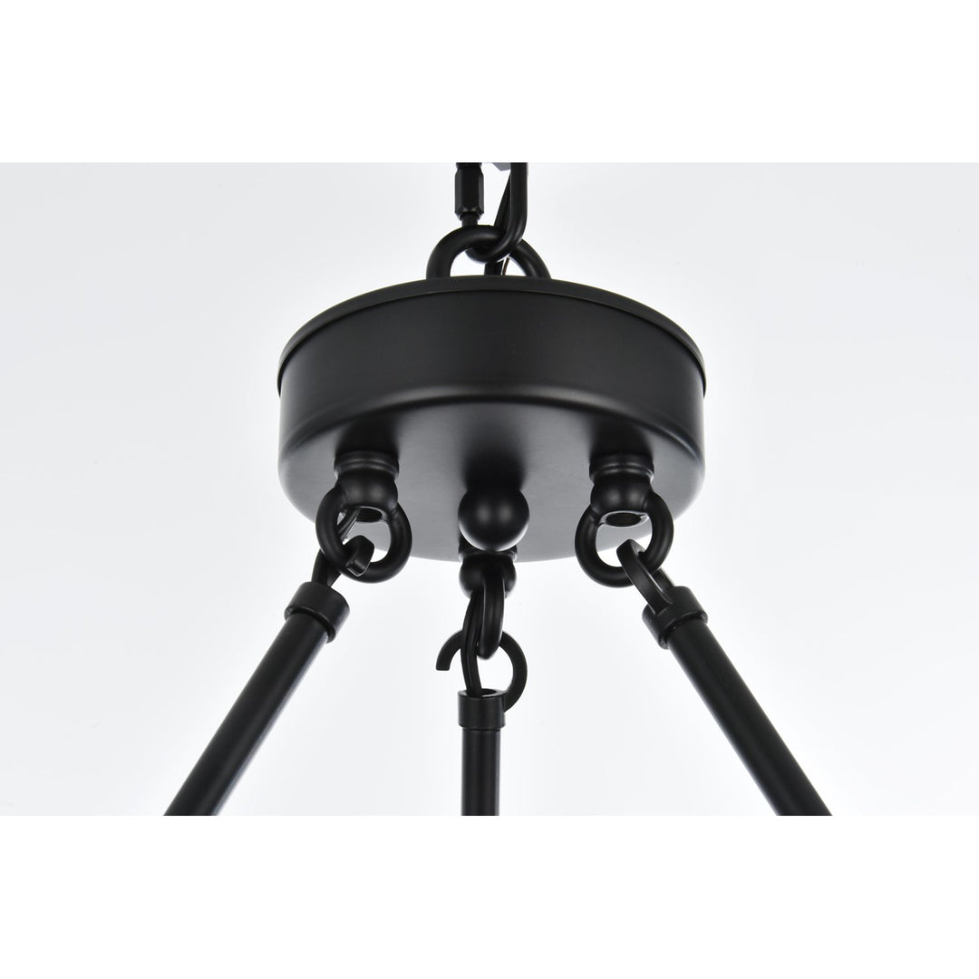 36 Inch Two-Tier Chandelier In Black