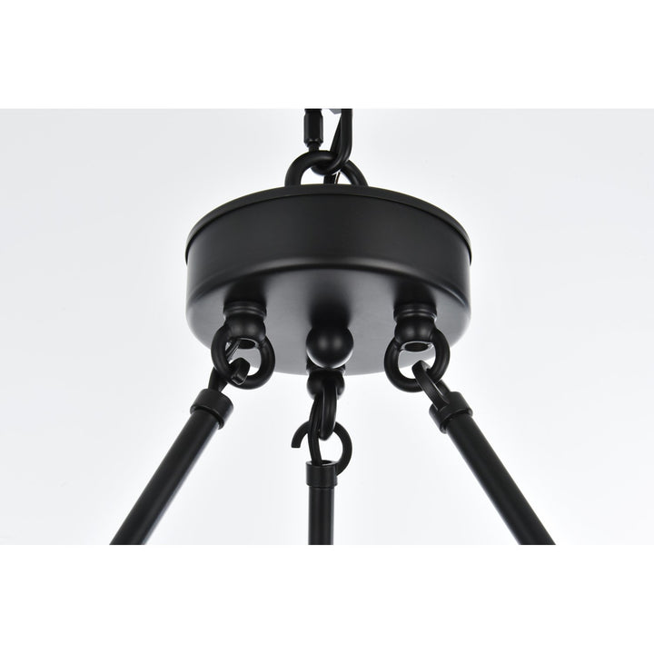 36 Inch Two-Tier Chandelier In Black