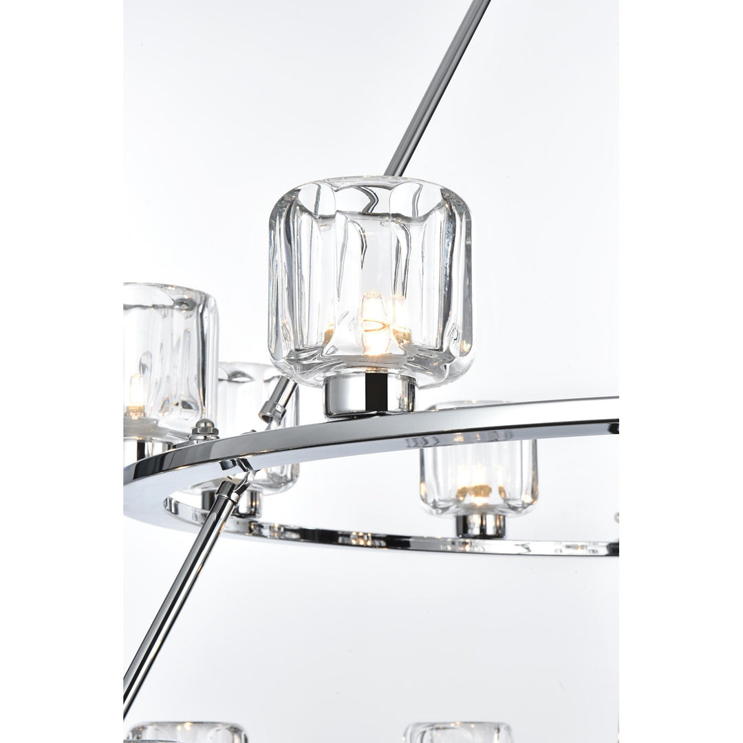 36 Inch Two-Tier Chandelier In Chrome