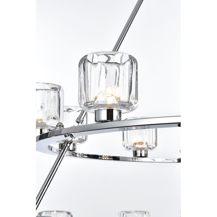 36 Inch Two-Tier Chandelier In Chrome