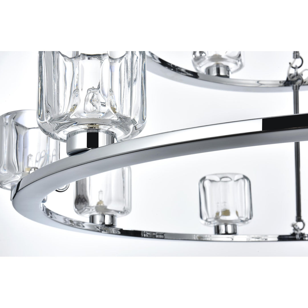36 Inch Two-Tier Chandelier In Chrome