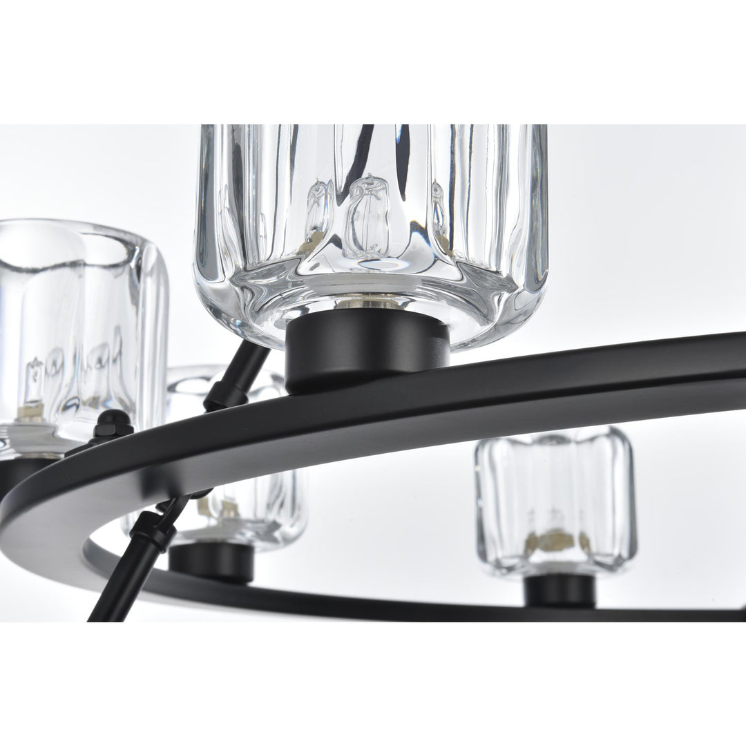 48 Inch Two-Tier Chandelier In Black