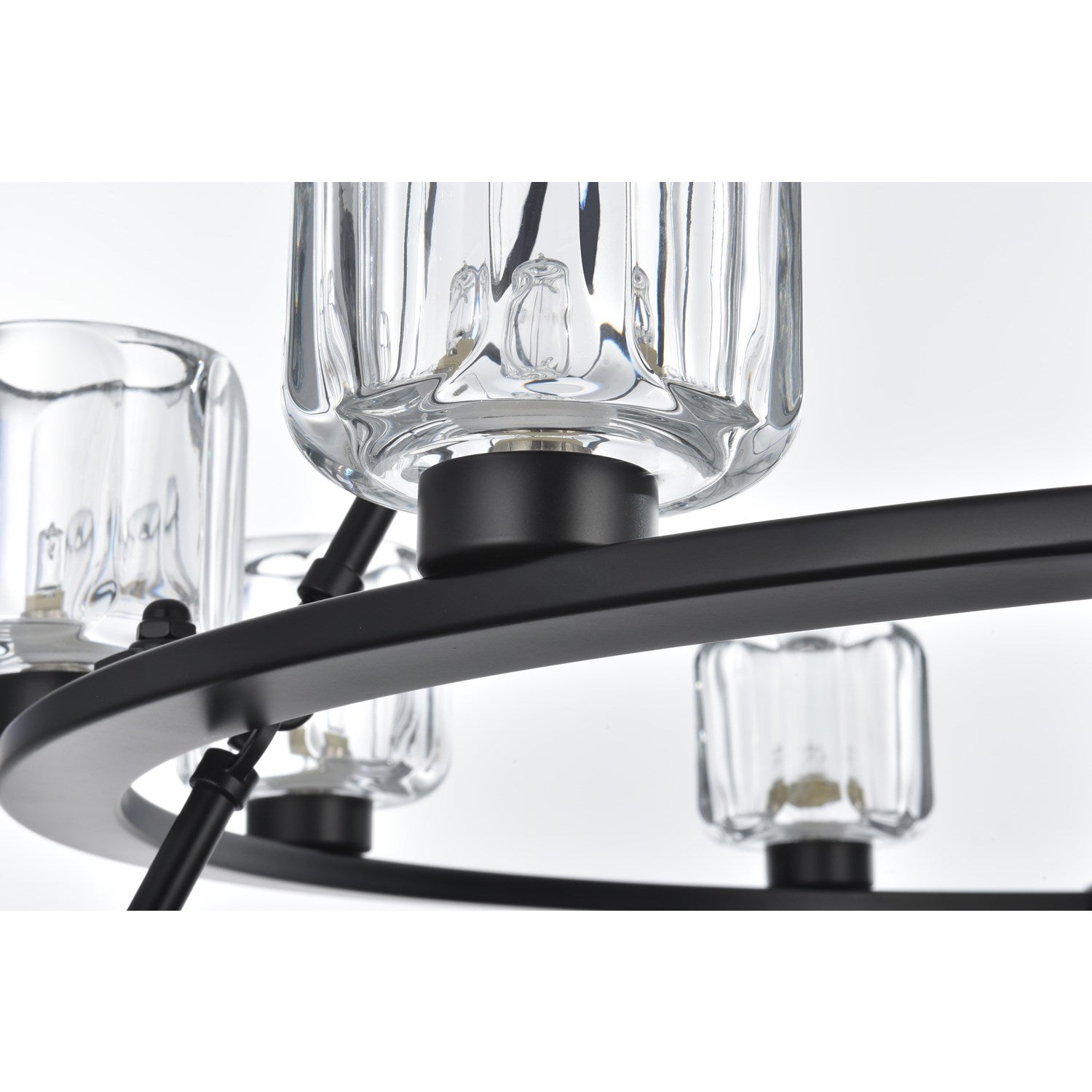 48 Inch Two-Tier Chandelier In Black