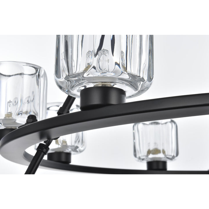 48 Inch Two-Tier Chandelier In Black