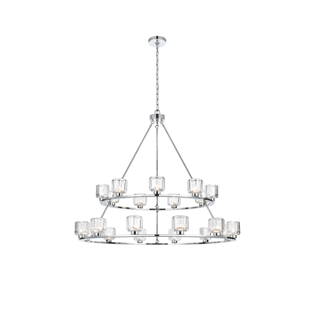 48 Inch Two-Tier Chandelier In Chrome by Elegant Lighting