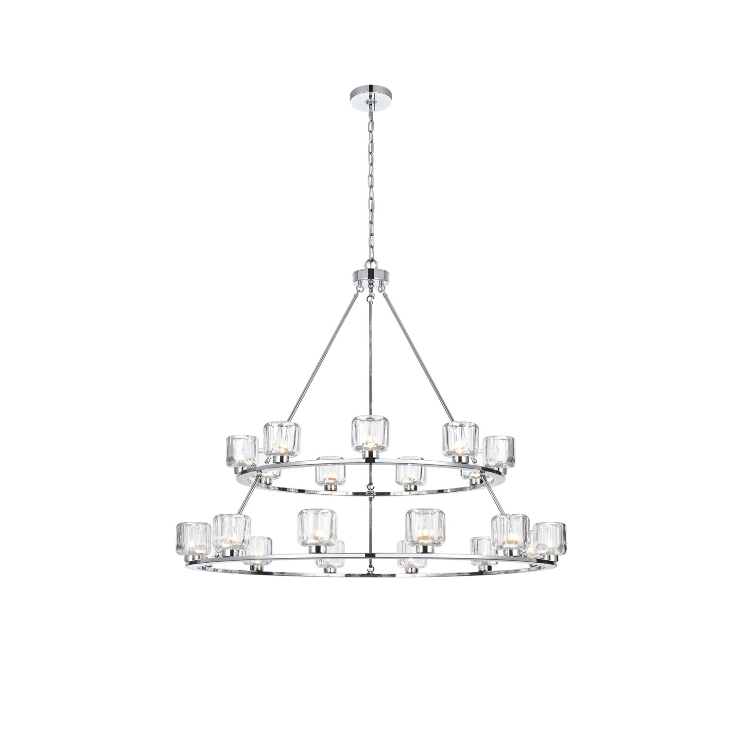 48 Inch Two-Tier Chandelier In Chrome by Elegant Lighting