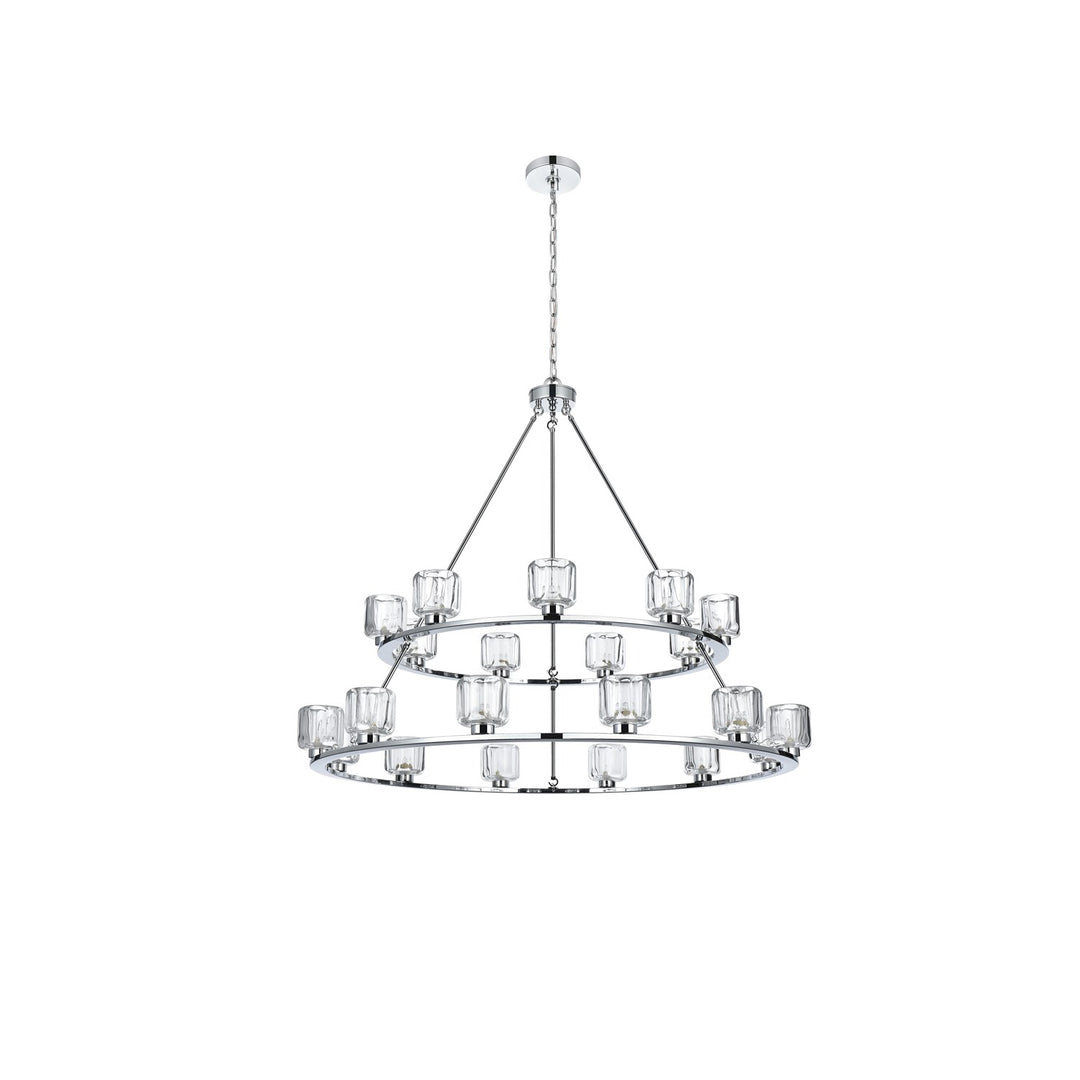 48 Inch Two-Tier Chandelier In Chrome
