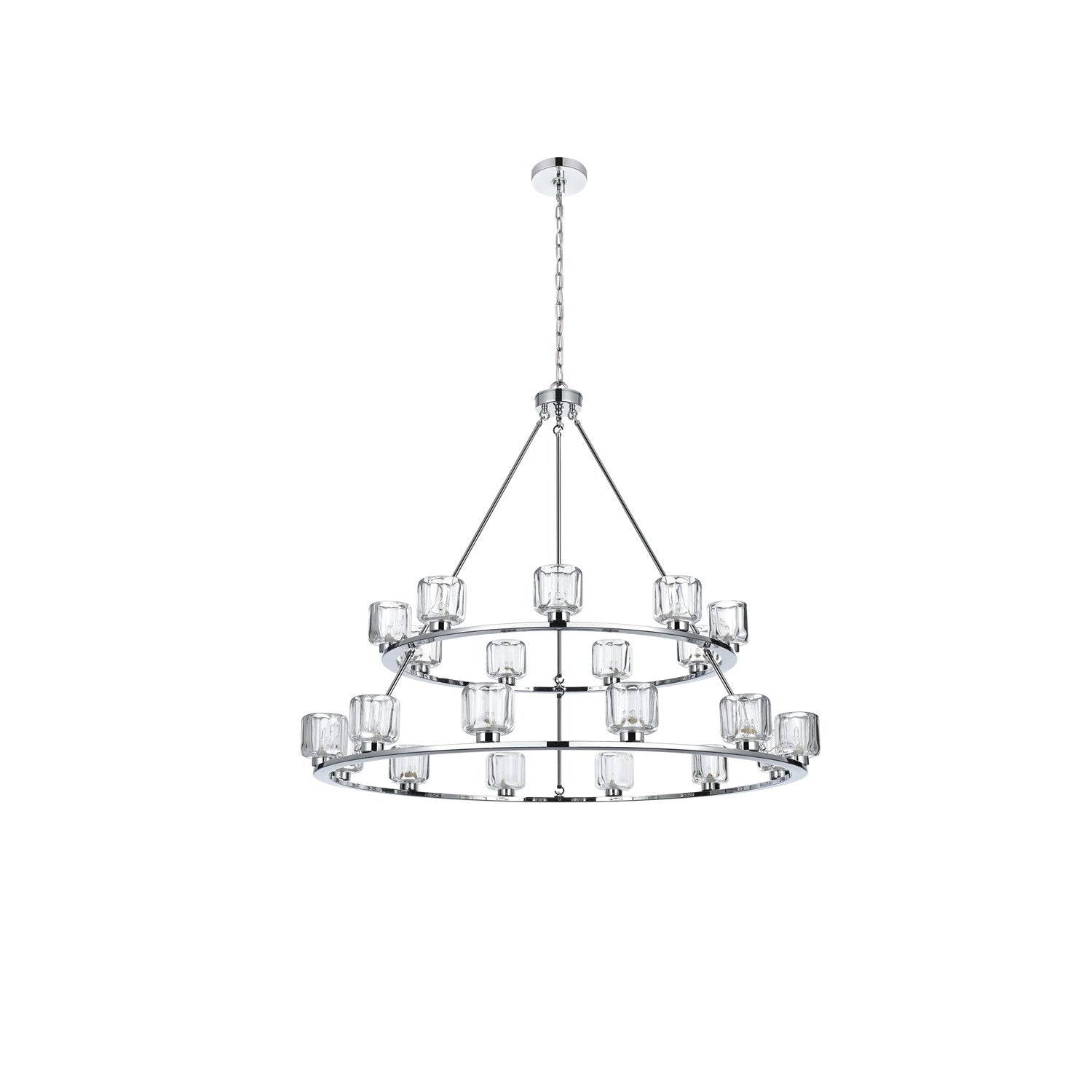 48 Inch Two-Tier Chandelier In Chrome