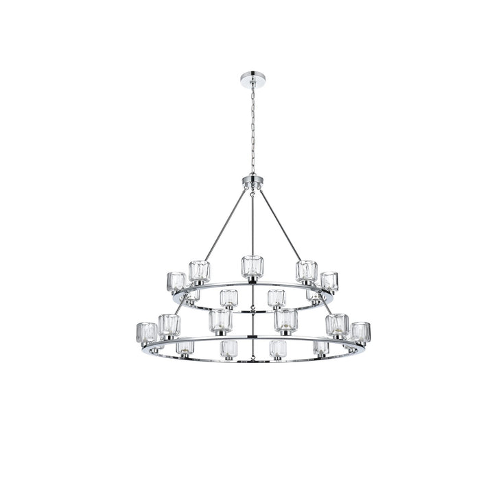 48 Inch Two-Tier Chandelier In Chrome
