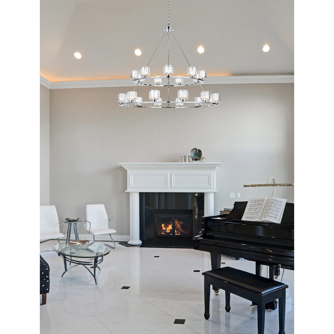 48 Inch Two-Tier Chandelier In Chrome