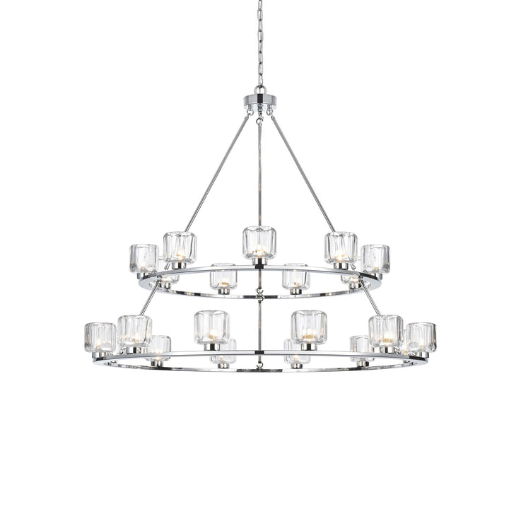 48 Inch Two-Tier Chandelier In Chrome