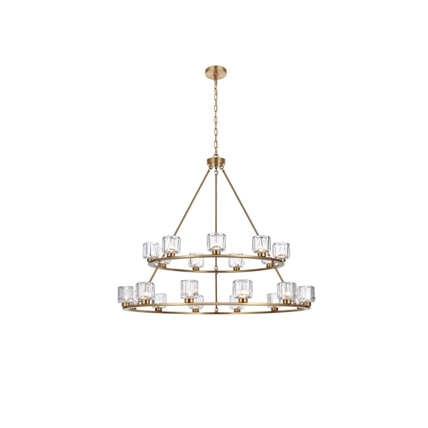 48 Inch Two-Tier Chandelier In Satin Gold by Elegant Lighting