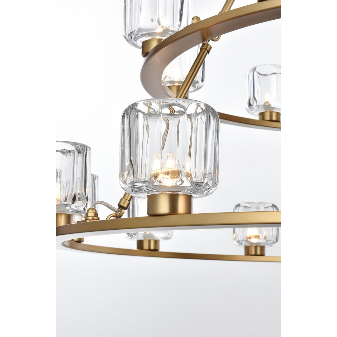 48 Inch Two-Tier Chandelier In Satin Gold