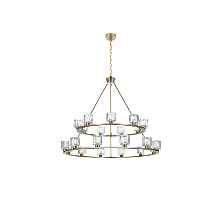 48 Inch Two-Tier Chandelier In Satin Gold