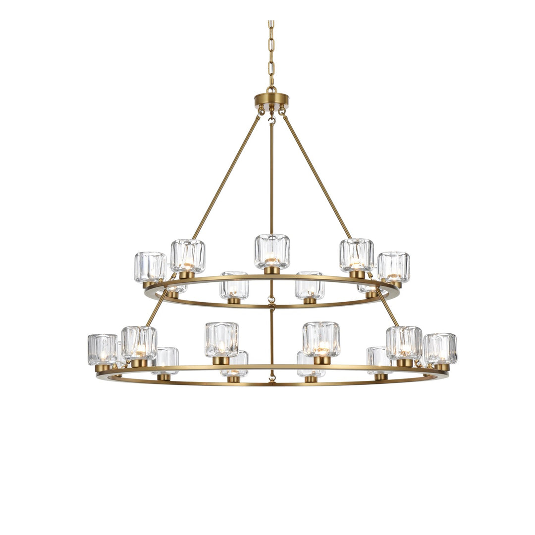 48 Inch Two-Tier Chandelier In Satin Gold