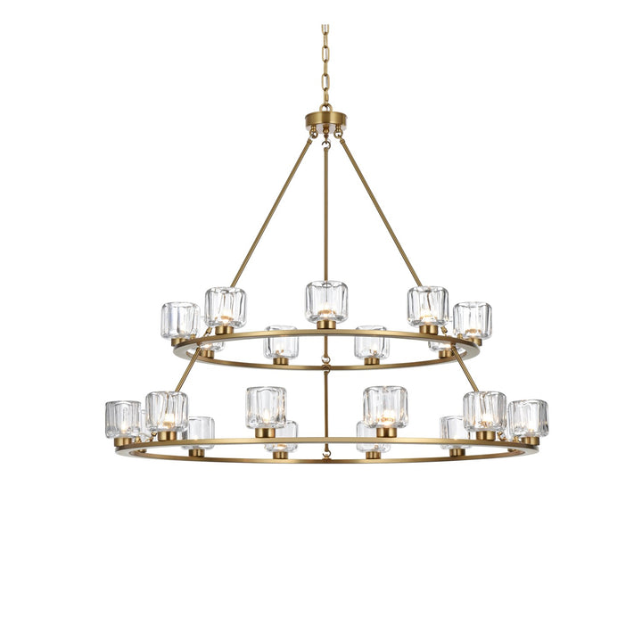 48 Inch Two-Tier Chandelier In Satin Gold