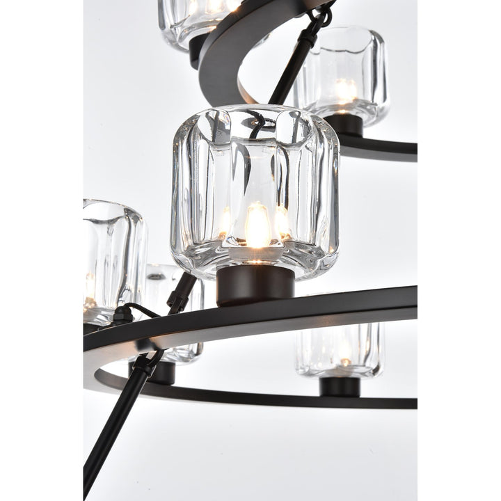 48 Inch Three-Tier Chandelier In Black