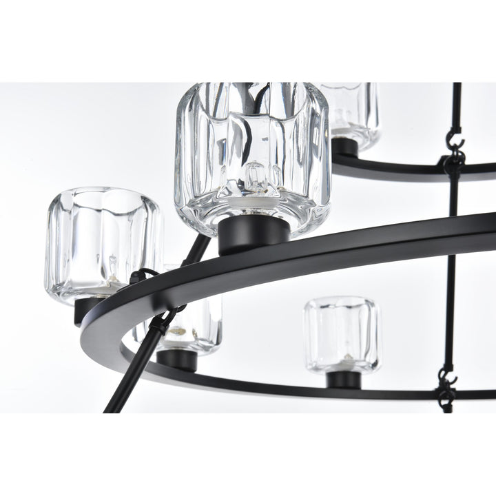 48 Inch Three-Tier Chandelier In Black