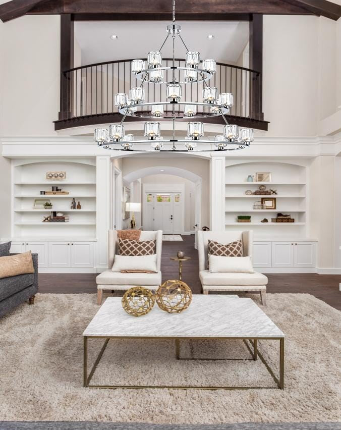 48 Inch Three-Tier Chandelier In Chrome