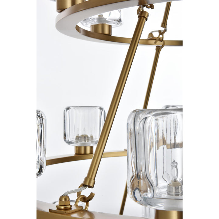 48 Inch Three-Tier Chandelier In Satin Gold
