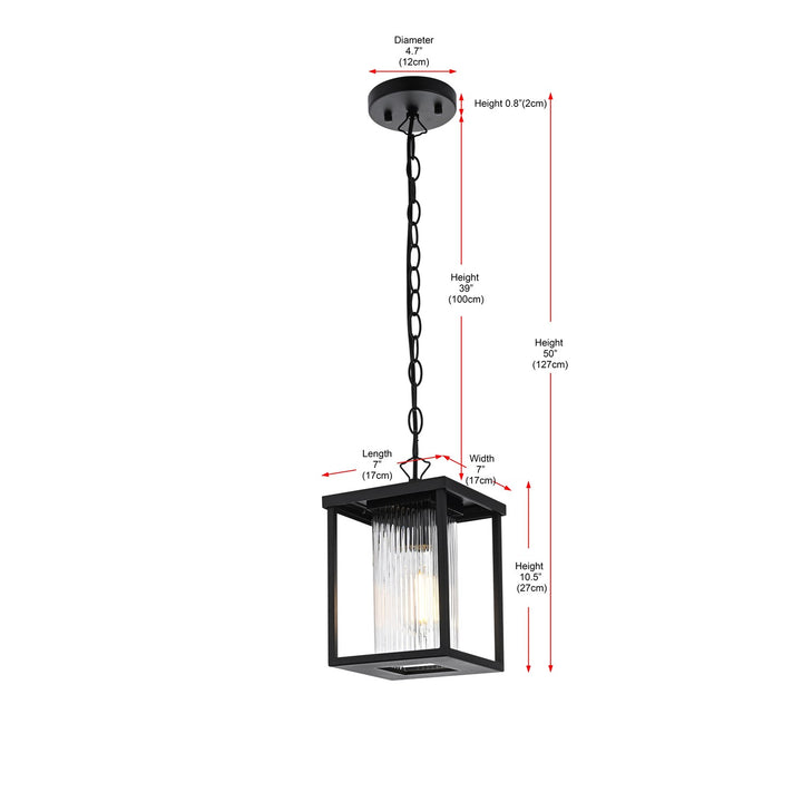 7 Inch Outdoor Pendant In Black 7 Inch Outdoor Pendant In Black