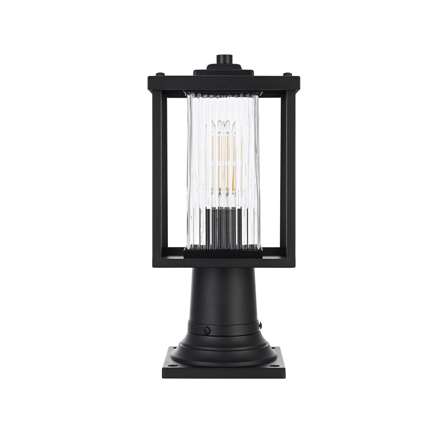 7 Inch Outdoor Post Light In Black by Elegant Lighting
