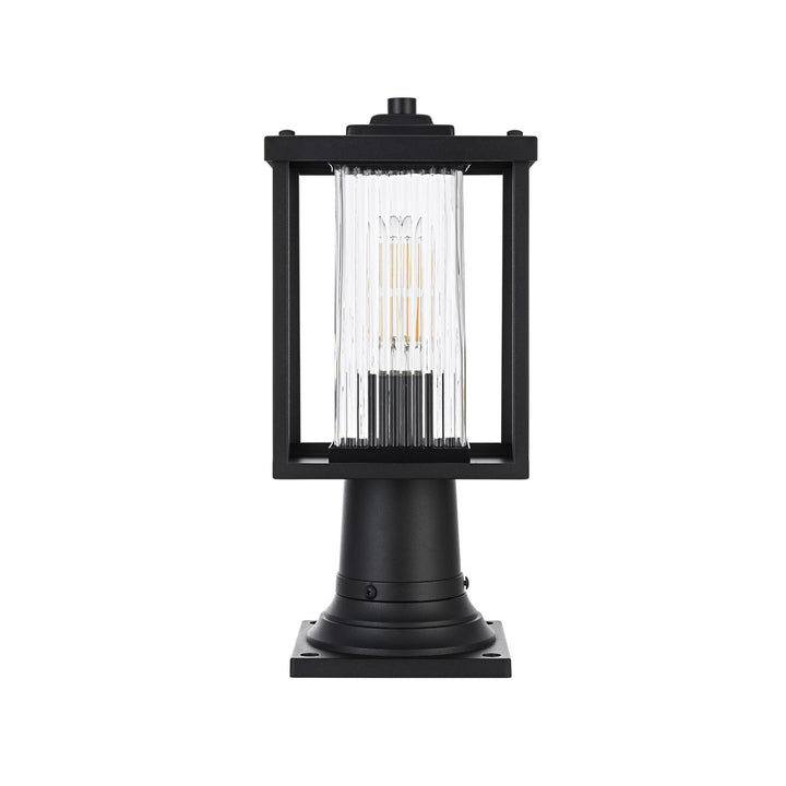 7 Inch Outdoor Post Light In Black by Elegant Lighting