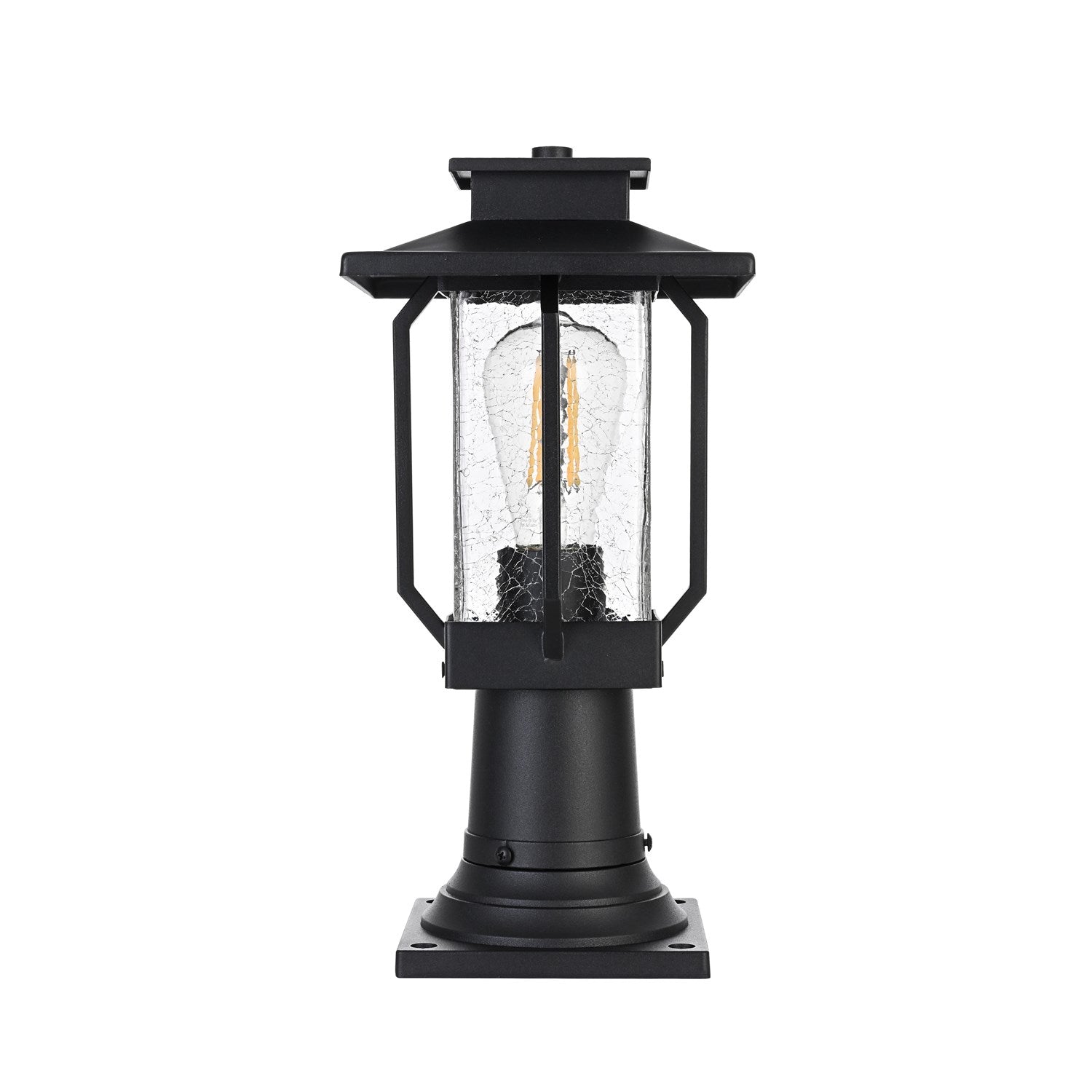 7 Inch Outdoor Post Light In Black by Elegant Lighting