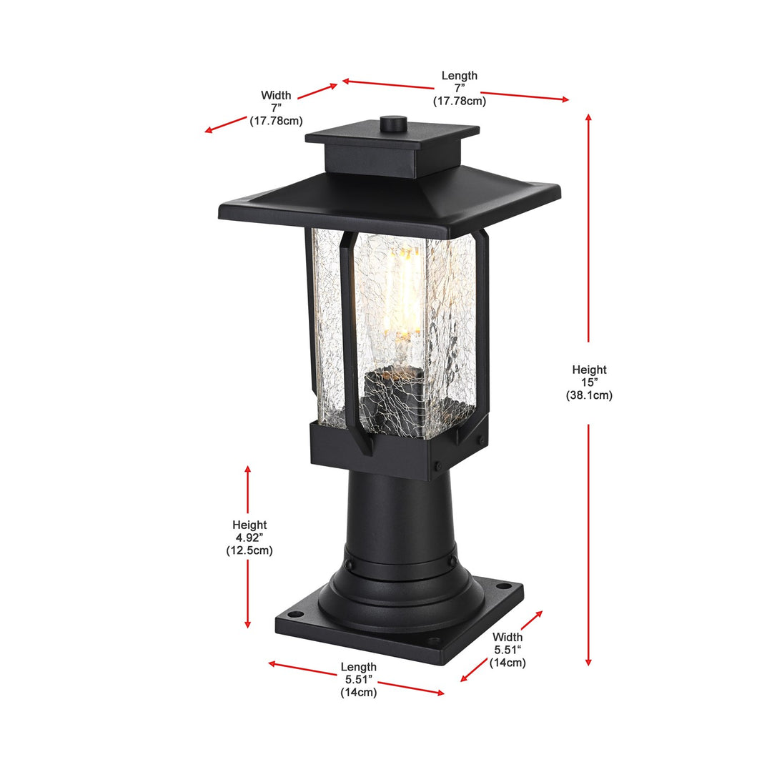 7 Inch Outdoor Post Light In Black