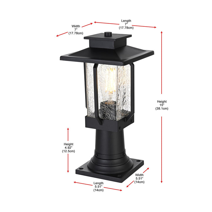 7 Inch Outdoor Post Light In Black