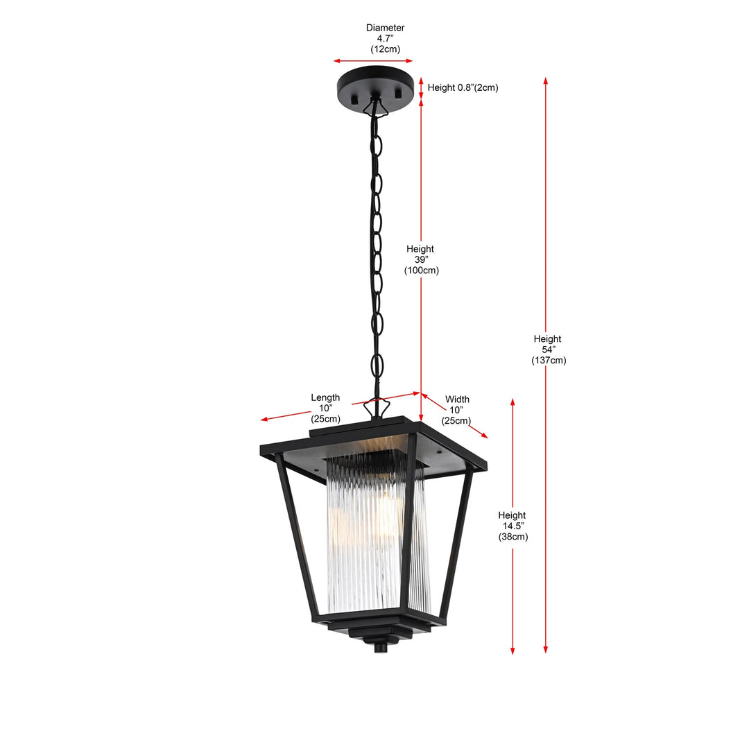 10 Inch Outdoor Pendant In Black