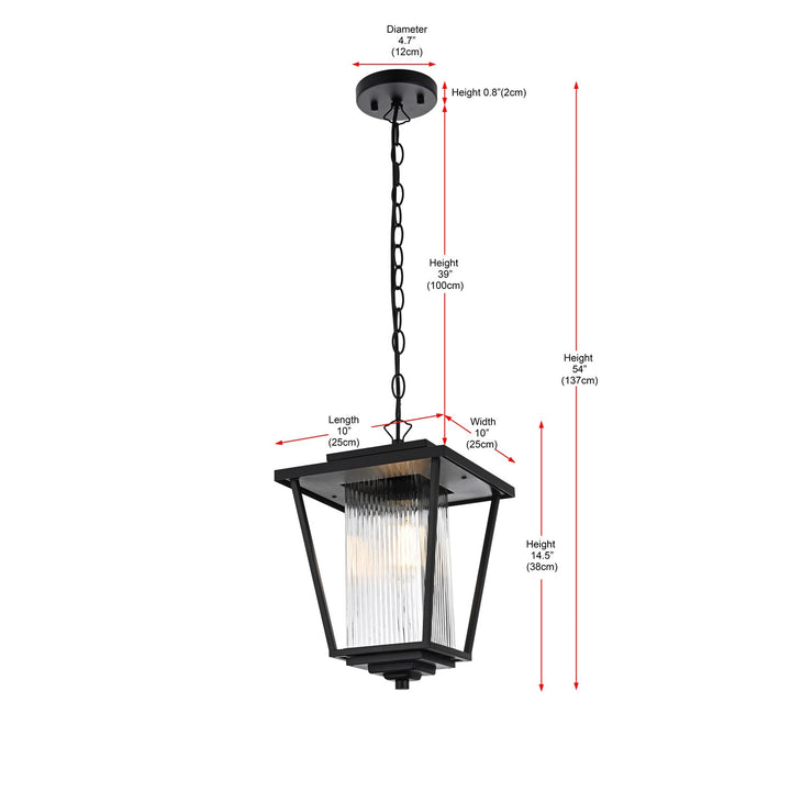 10 Inch Outdoor Pendant In Black