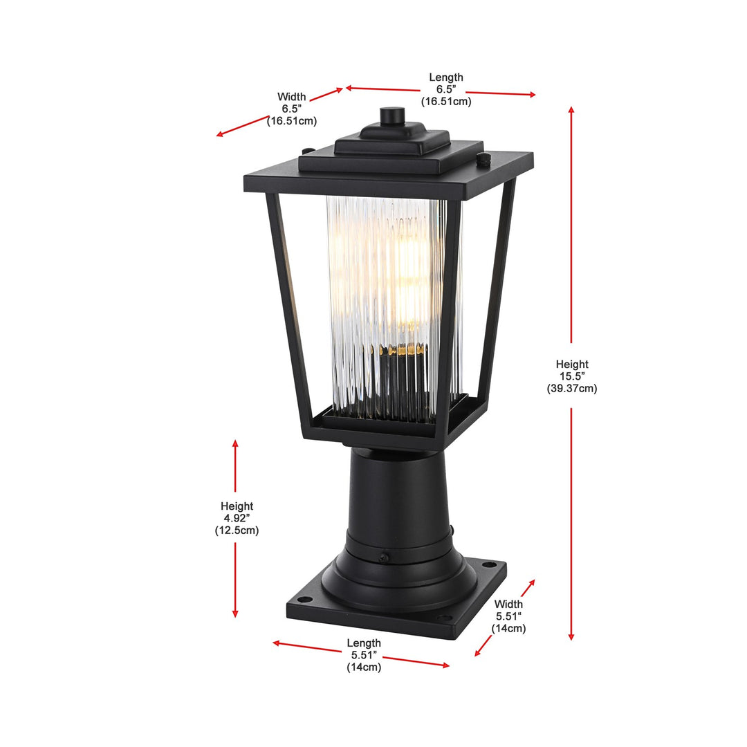 6.5 Inch Outdoor Post Light In Black