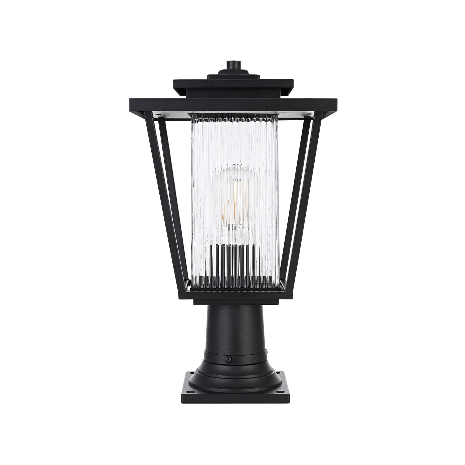 10 Inch Outdoor Post Light In Black by Elegant Lighting
