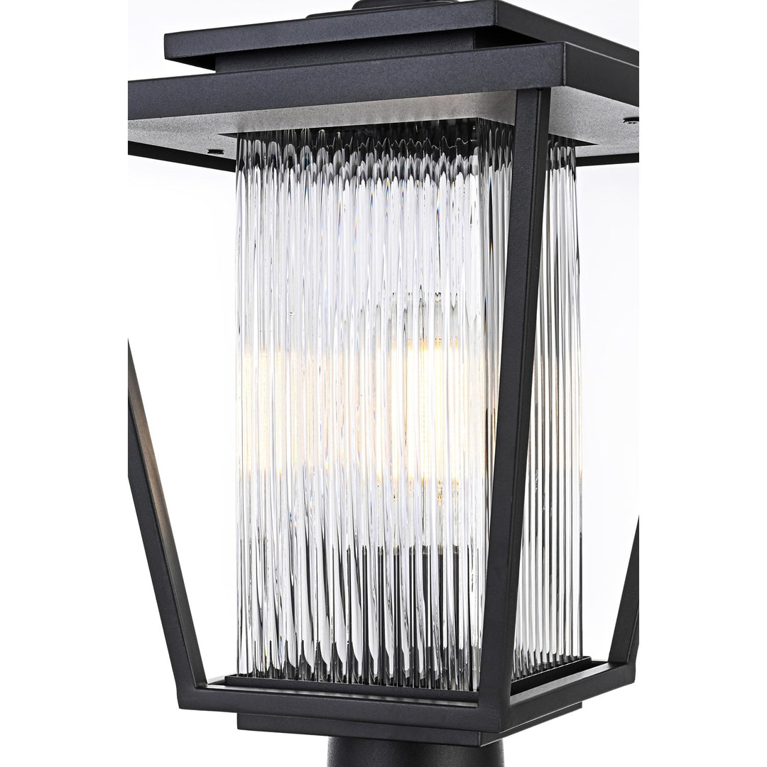 10 Inch Outdoor Post Light In Black