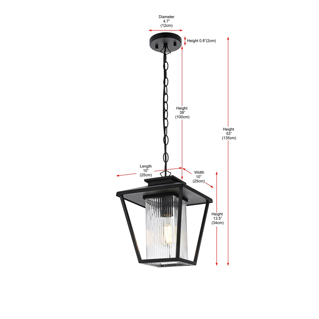 10 Inch Outdoor Pendant In Black
