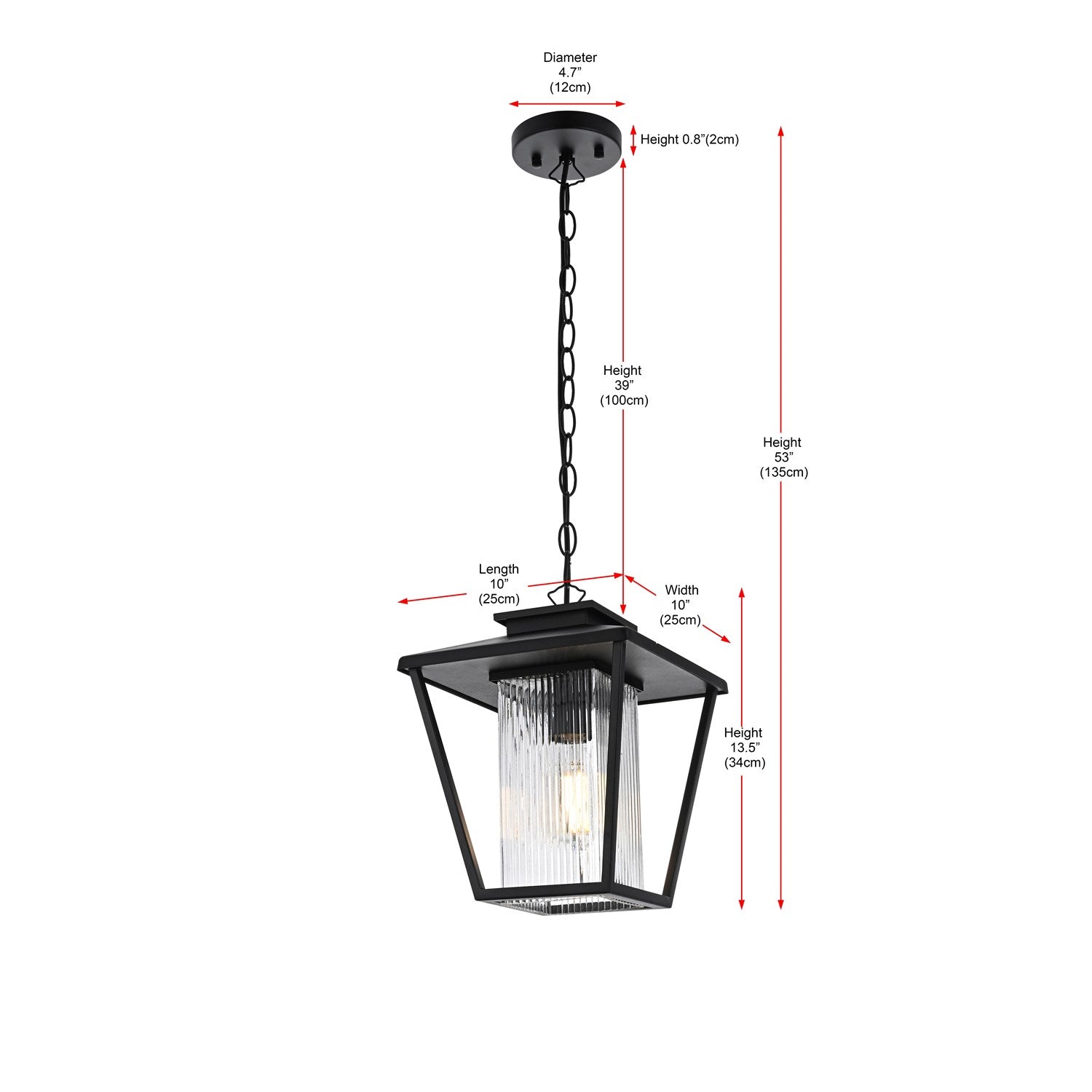 10 Inch Outdoor Pendant In Black