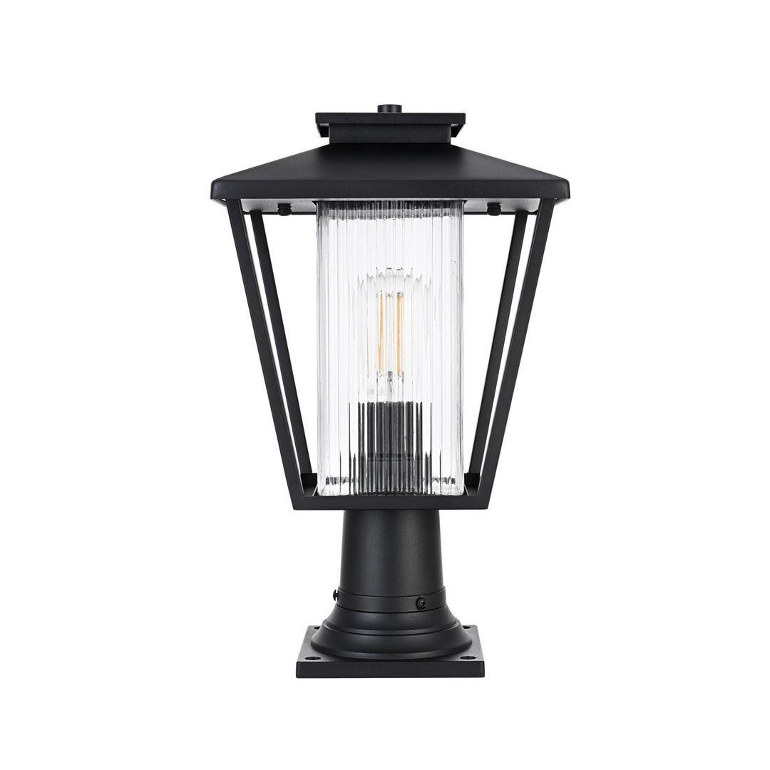 10 Inch Outdoor Post Light In Black by Elegant Lighting