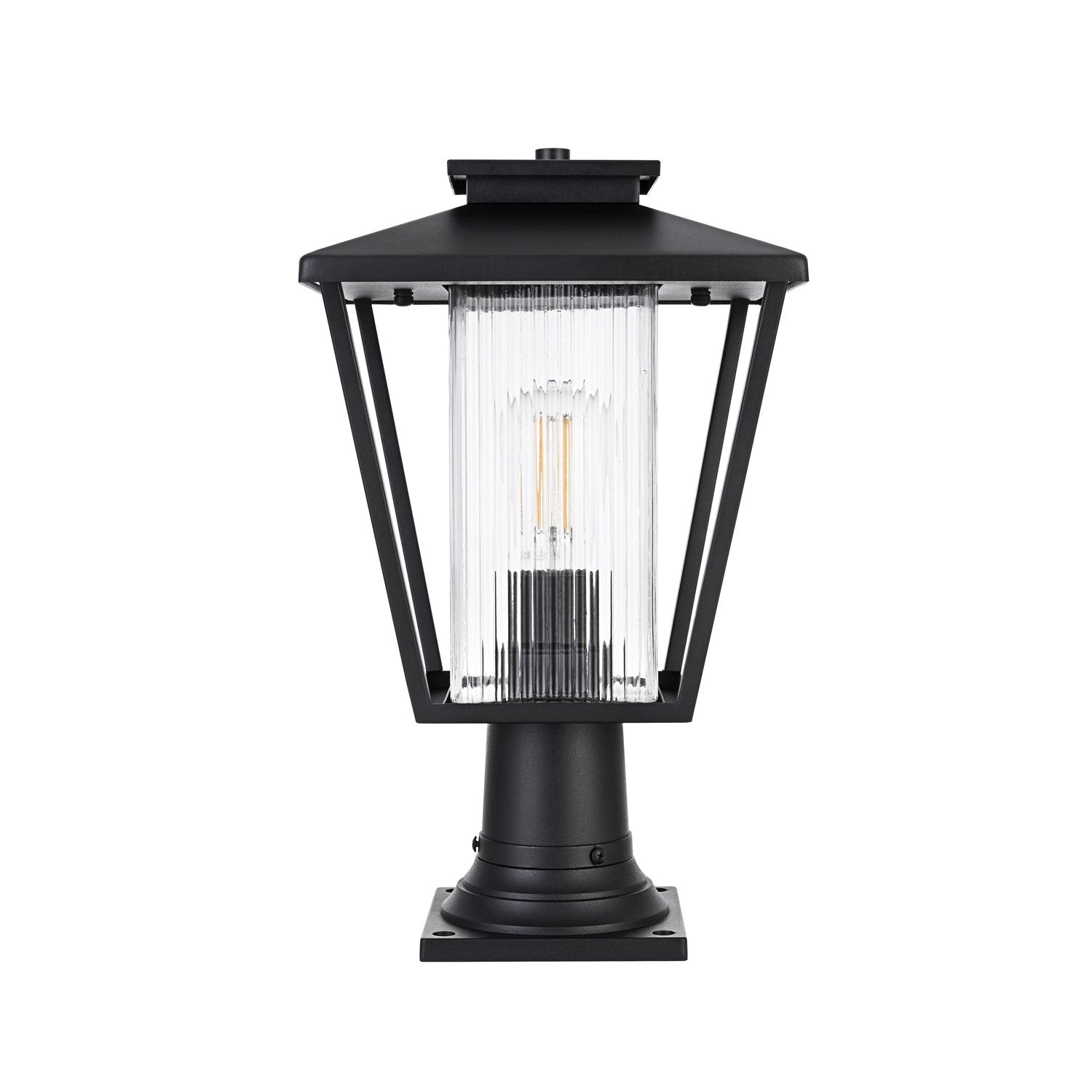 10 Inch Outdoor Post Light In Black by Elegant Lighting