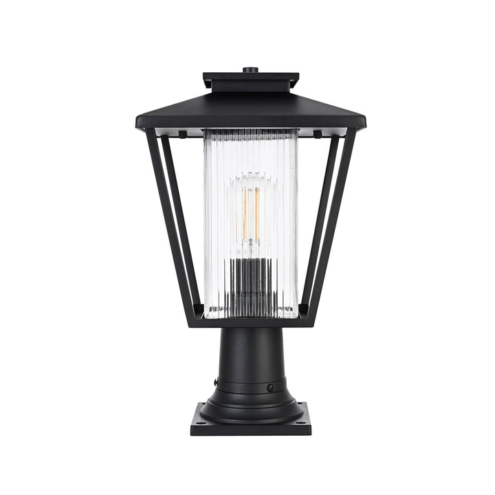 10 Inch Outdoor Post Light In Black by Elegant Lighting