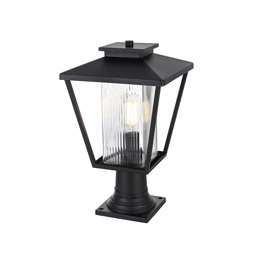 10 Inch Outdoor Post Light In Black