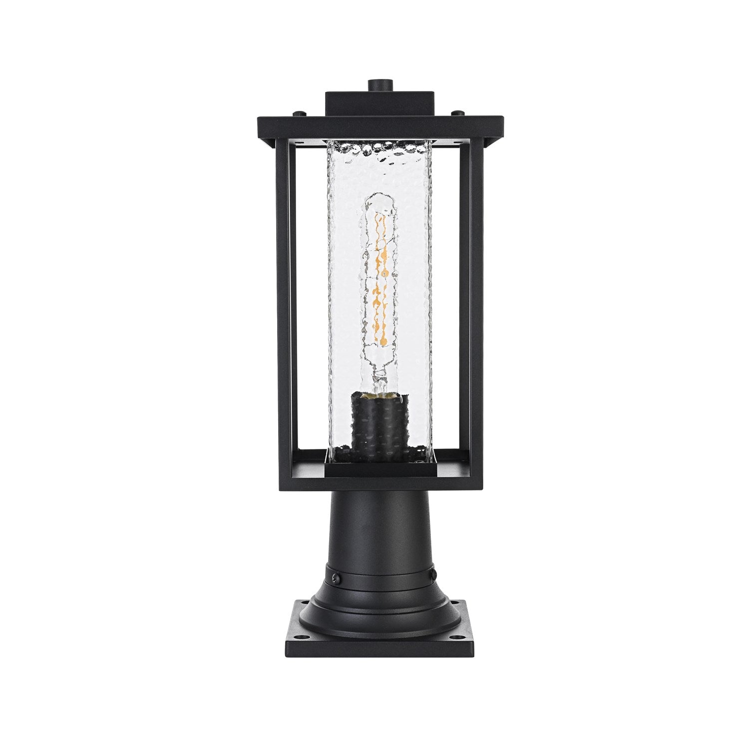 7 Inch Outdoor Post Light In Black by Elegant Lighting