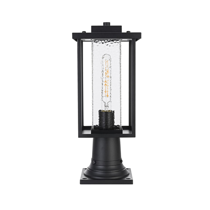 7 Inch Outdoor Post Light In Black by Elegant Lighting