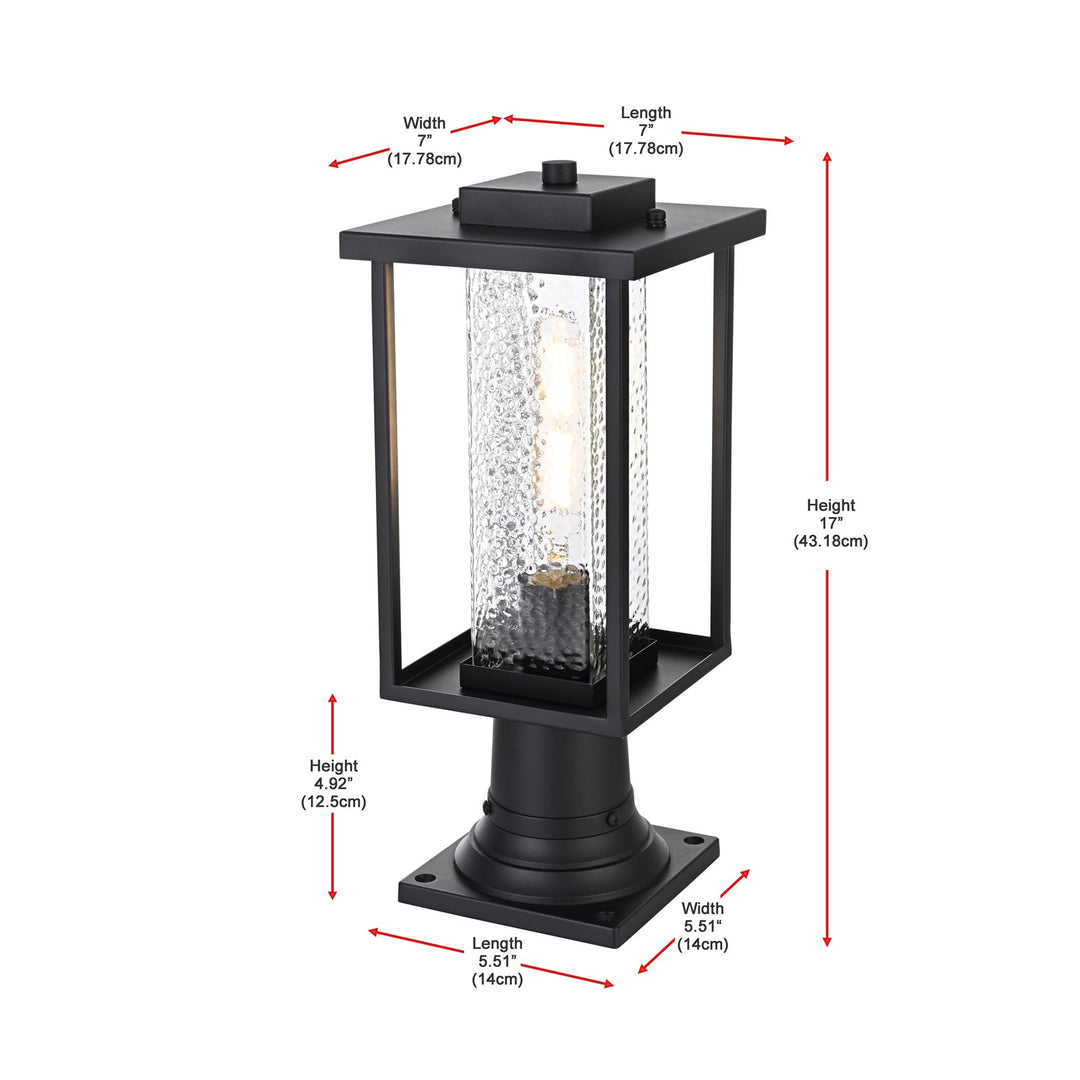 7 Inch Outdoor Post Light In Black