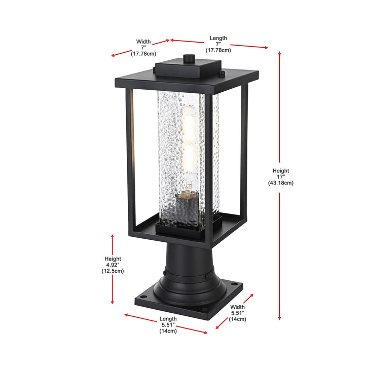 7 Inch Outdoor Post Light In Black