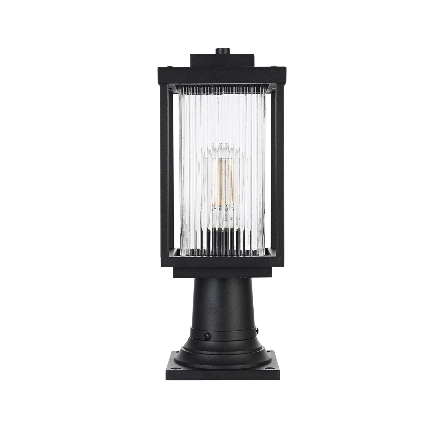 6 Inch Outdoor Post Light In Black by Elegant Lighting
