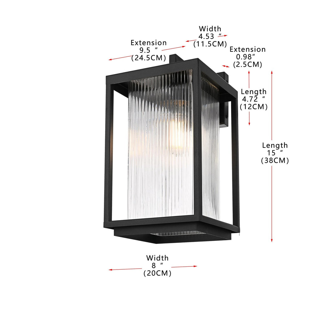 8 Inch Outdoor Wall Sconce In Black