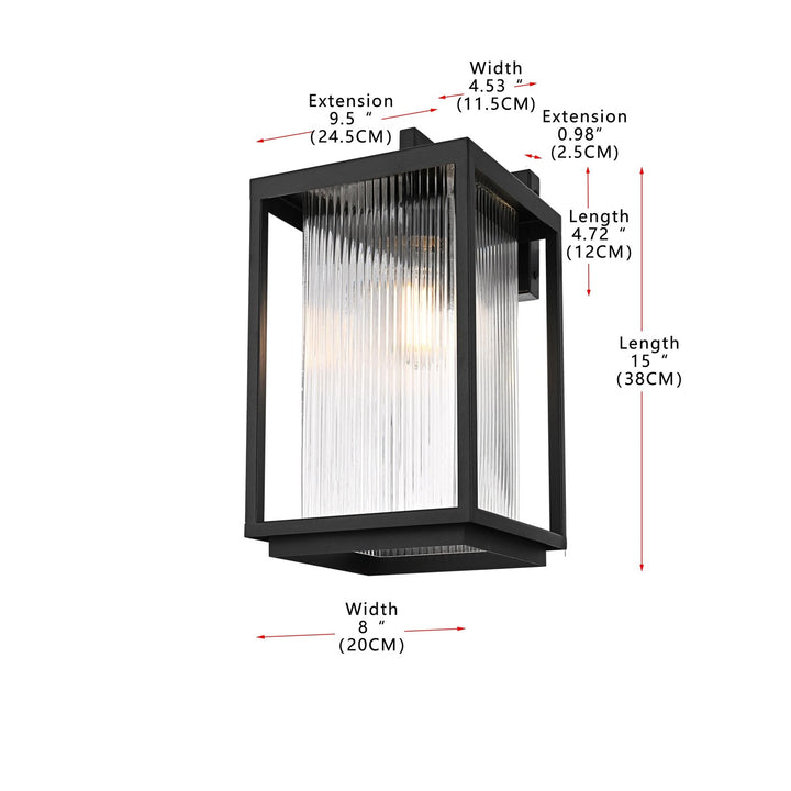 8 Inch Outdoor Wall Sconce In Black